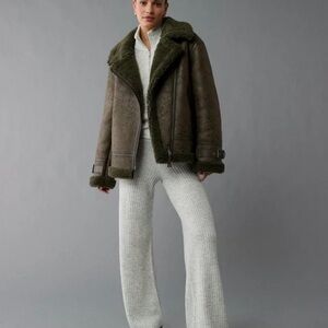 AE Oversized Shearling Biker Jacket